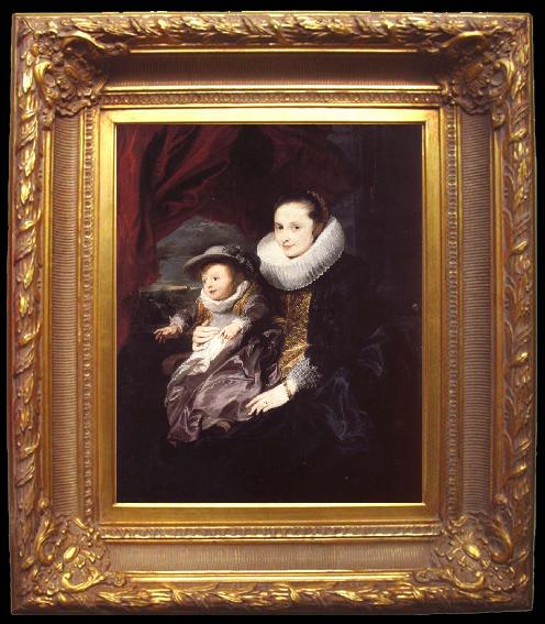 framed  Anthony Van Dyck Portrait of a Woman and Child, Ta021